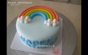 DIY手工坊翻糖彩虹蛋糕(样板)